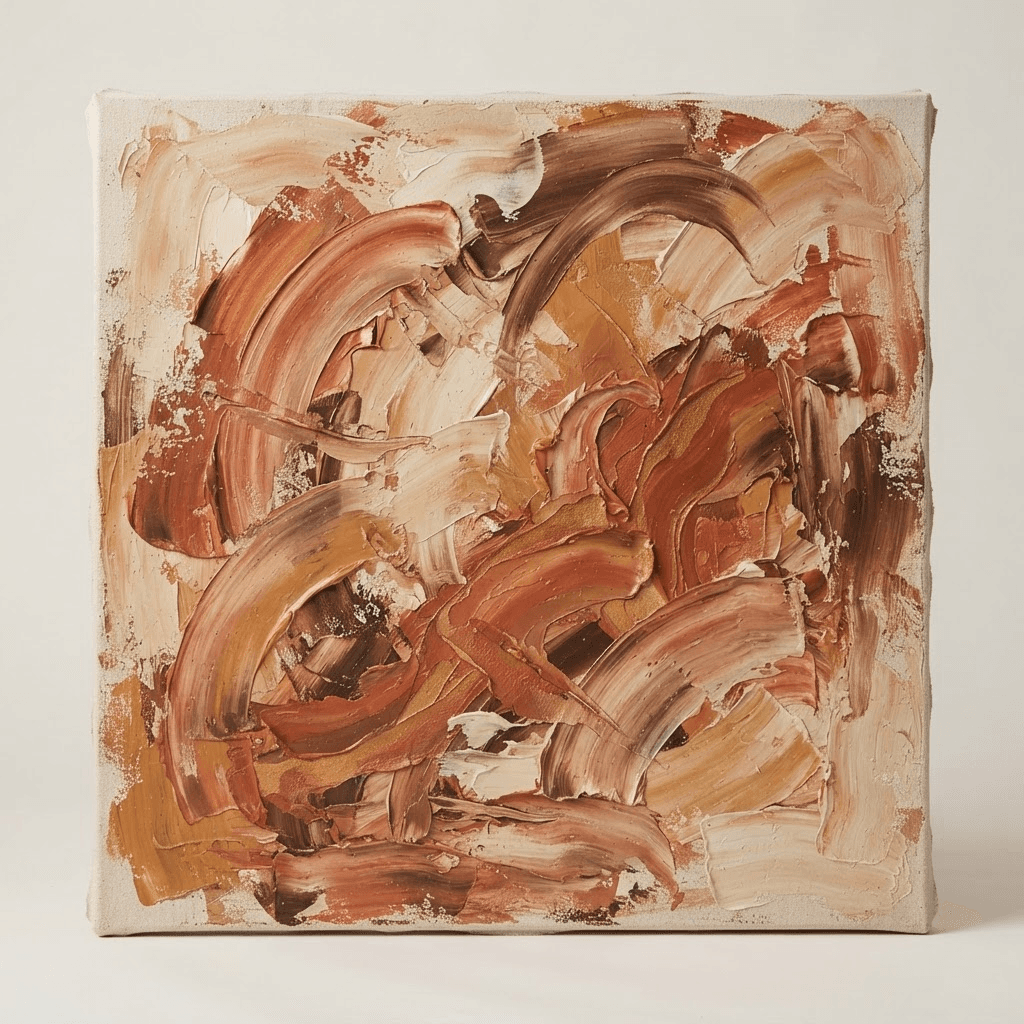 Tierra adentro, acrílico y pasta texturada, 100 × 100 cm
