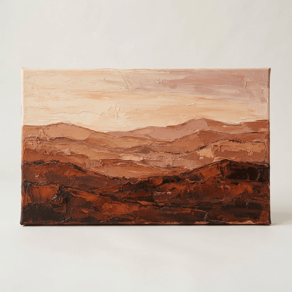 Sierras a las siete, espátula y acrílico, 120 × 80 cm