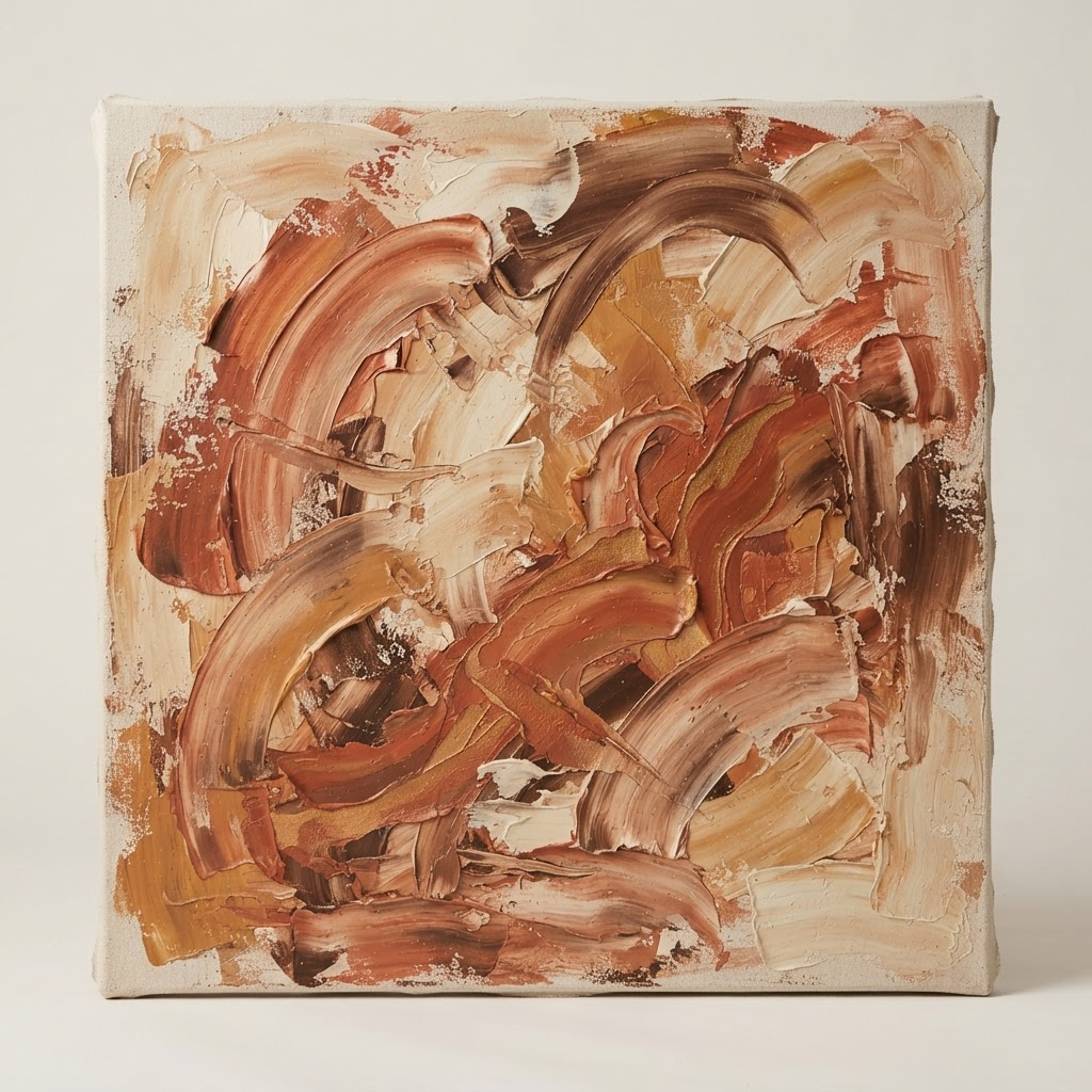 Tierra adentro, acrílico y pasta texturada, 100 × 100 cm